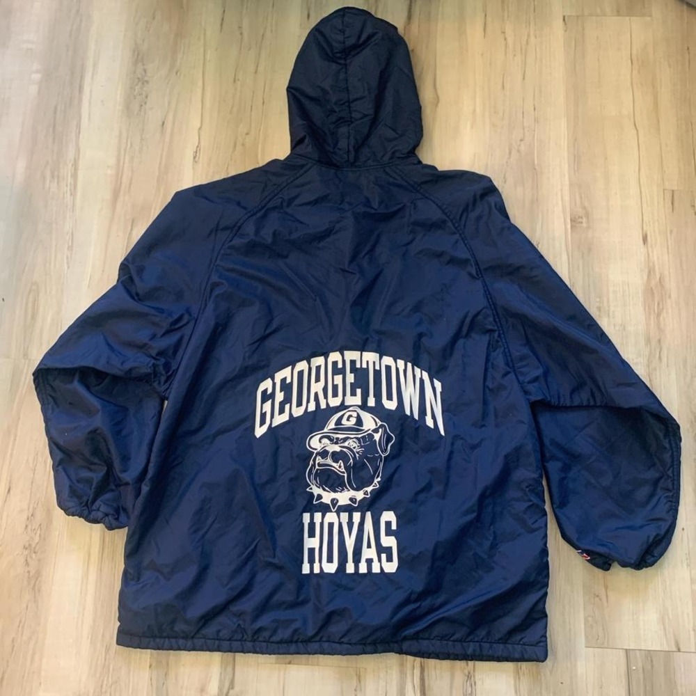 Vintage 1990s Georgetown Hoyas rain jack with hood and insulated liner XL